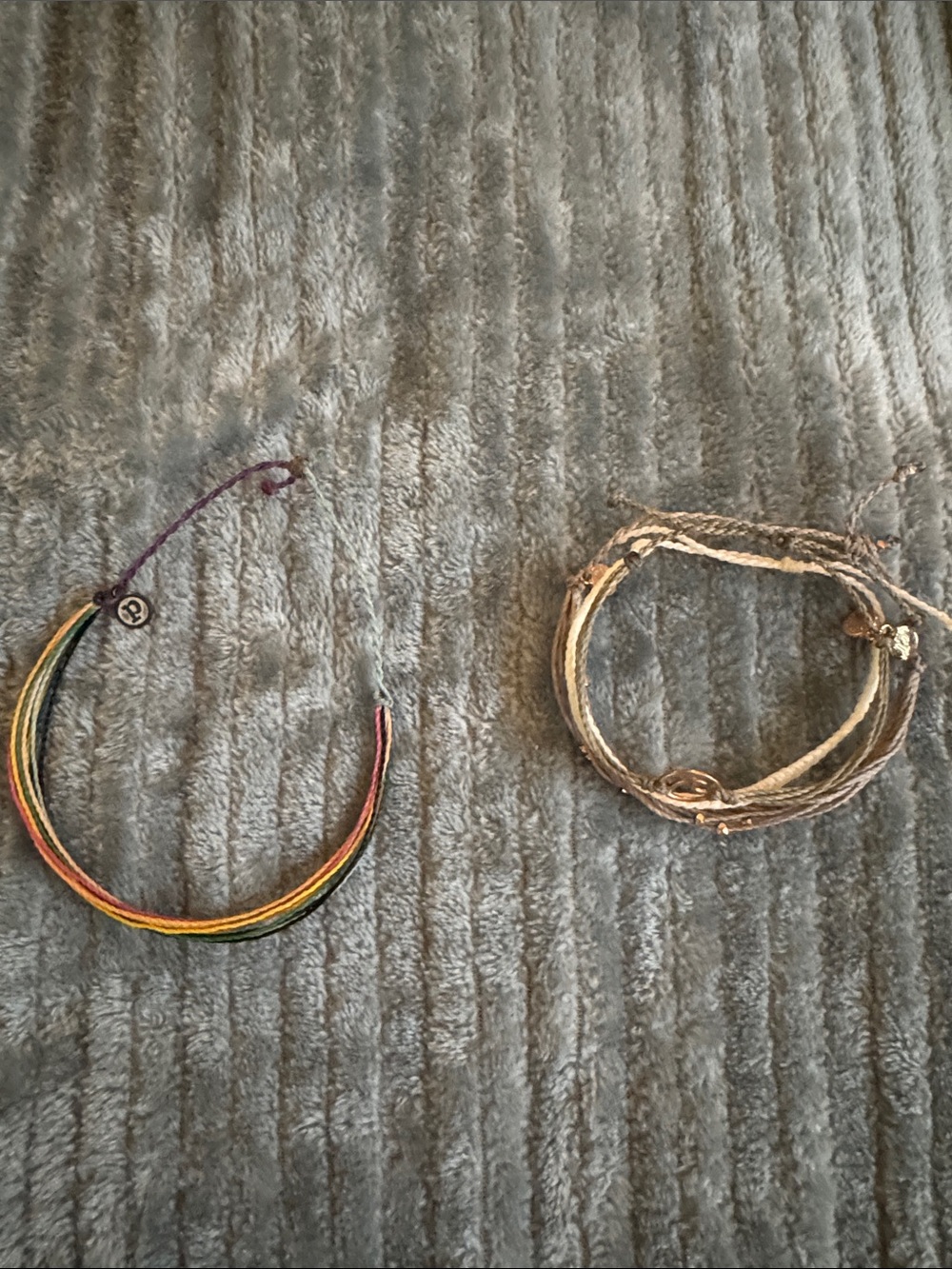 Pura Vida Multicolor Thread & Tan Braided Wrap Bracelets